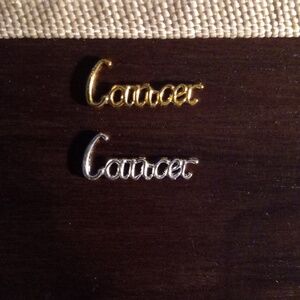 NEW CANCER ZODIAC GOLD & SILVER TONE 3D METAL NAIL CHARMS (2PCS)